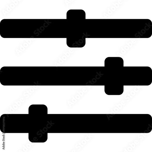 flat sliders horizontal icon black solid control panel symbol settings interface vector for adjustment digital audio