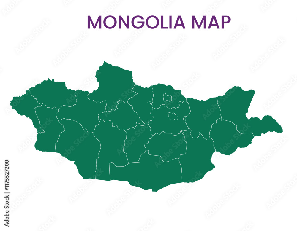 High detailed map of Mongolia. Outline map of Mongolia. Asia High detailed map of Mongolia. Outline map of Mongolia. Asia