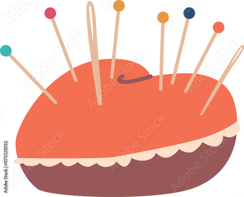 Soft pincushion with pins needles