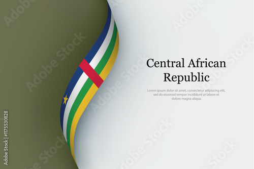 Central African Republic flag on Waving ribbon