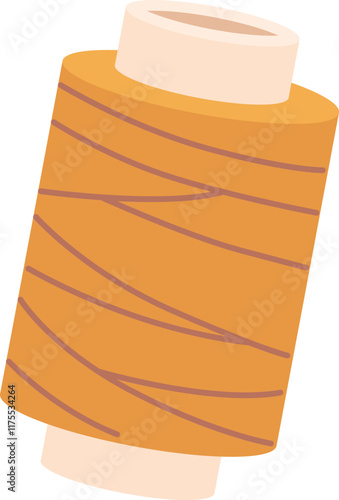 Spool of yellow thread vector illustration
