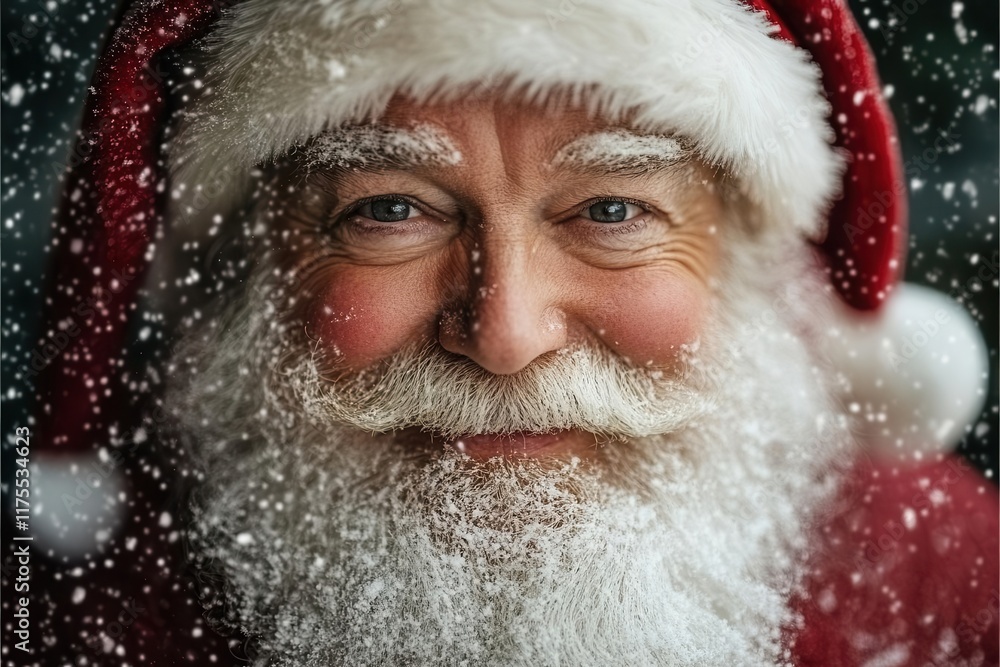 jolly santa claus with a fluffy white beard adorned in his traditional red suit set against a snowy winter landscape that evokes a warm festive mood filled with holiday cheer jolly santa claus with a fluffy white beard adorned in his traditional red suit set against a snowy winter landscape that evokes a warm festive mood filled with holiday cheer