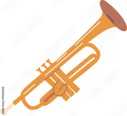 Copper trumpet pipe music instrument