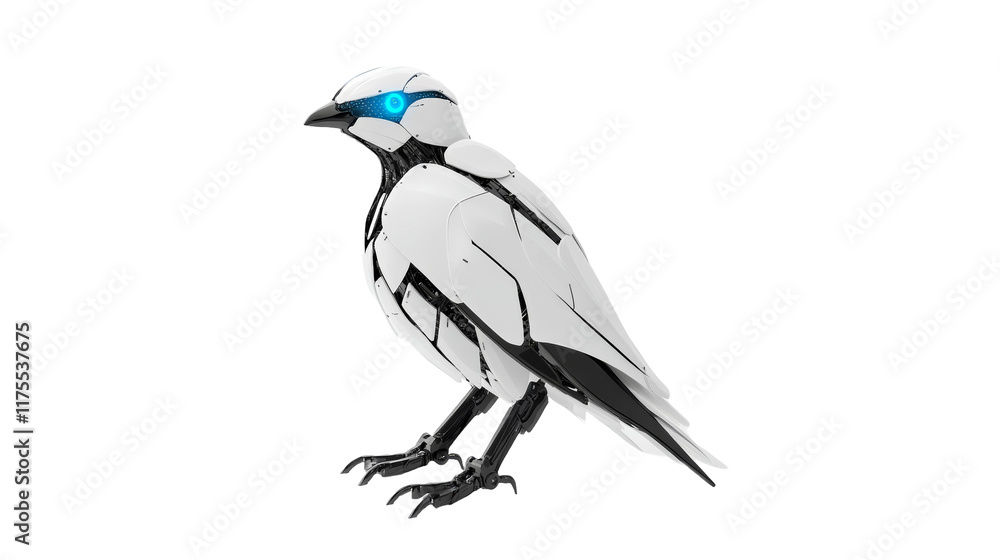 Fototapeta premium Robotic bird on transparent background