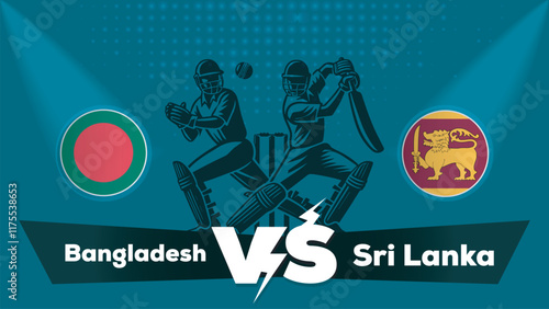 Bangladesh VS Sri Lanka , Sri Lanka Vs Bangladesh cricket match , Cricket match concept with creative illustration.eps