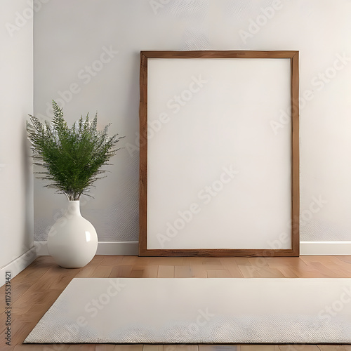 Blank Frame with Light Wooden Moulding
