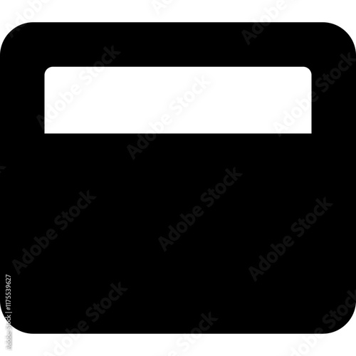 flat black window maximize icon, solid monochrome vector symbol, user interface graphic for expanding windows