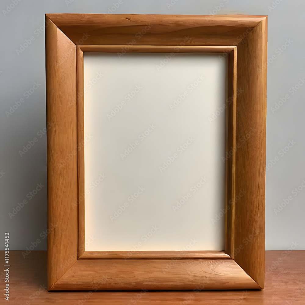 Fototapeta premium Simple Wooden Picture Frame for Small Photos