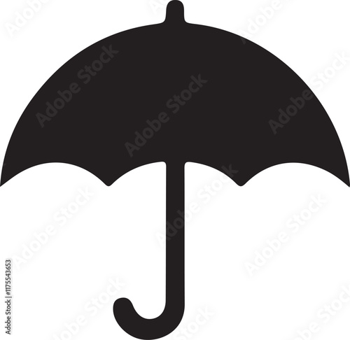 Umbrella silhouette vector graphic for weather and protection needs