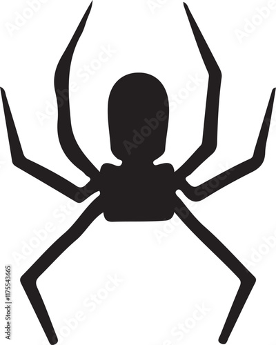 Spider silhouette vector graphic for halloween and arachnid themes photo