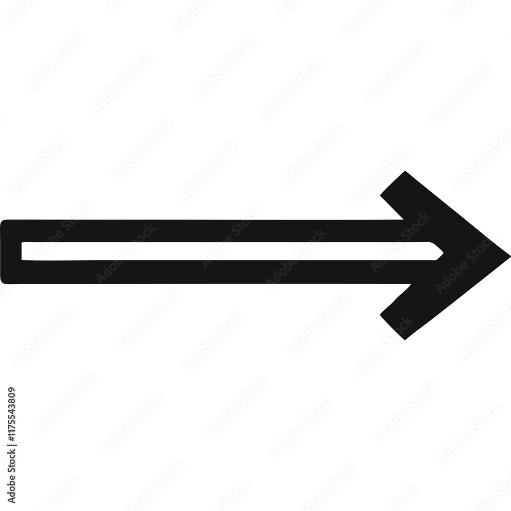 Vector black right arrow graphic on white background with copy space Vector black right arrow graphic on white background with copy space