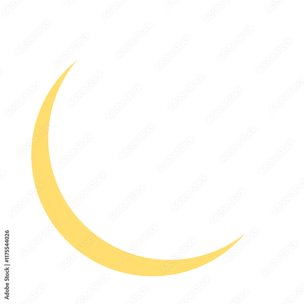 Isolated half moon yellow bright for lunar even Ramadan Chinese Islamic Religion Isolated half moon yellow bright for lunar even Ramadan Chinese Islamic Religion