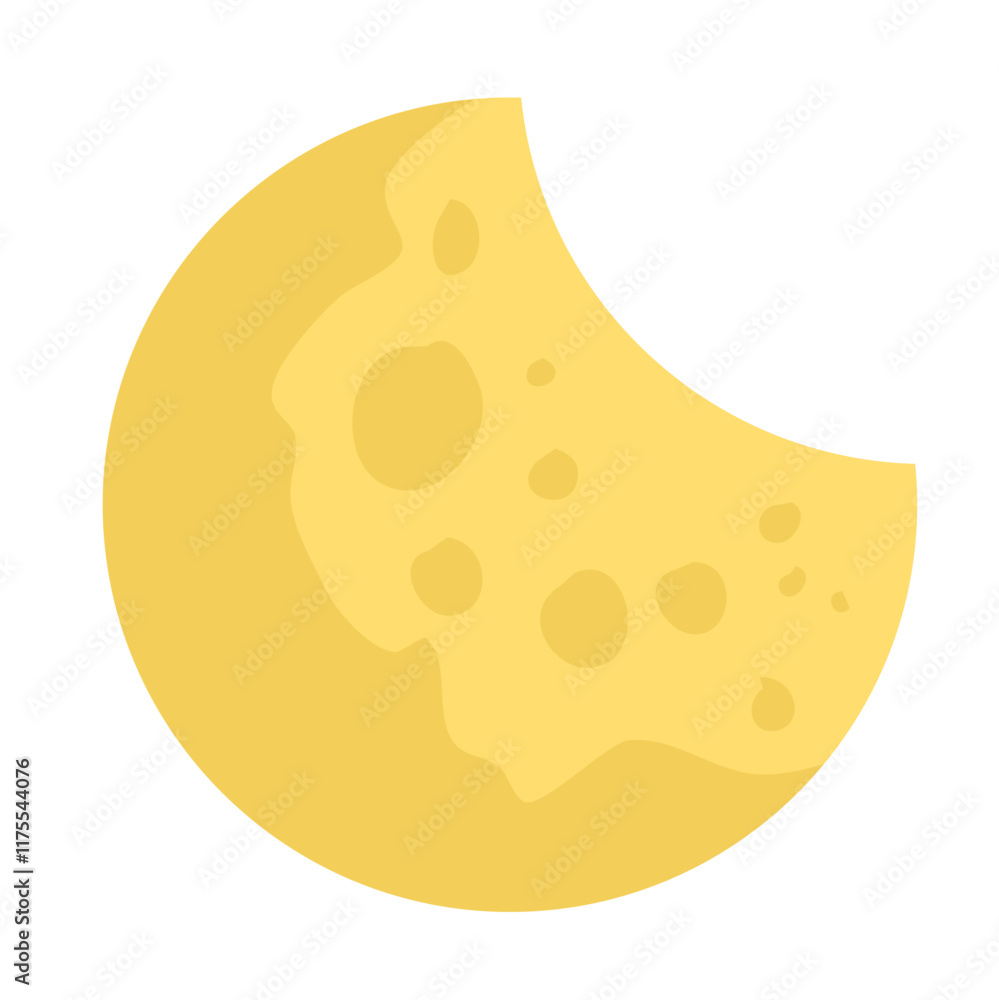 Isolated half moon yellow bright  for lunar even  Ramadan  Chinese  Islamic Religion