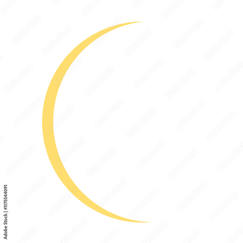 Isolated half moon yellow bright for lunar even Ramadan Chinese Islamic Religion Isolated half moon yellow bright for lunar even Ramadan Chinese Islamic Religion