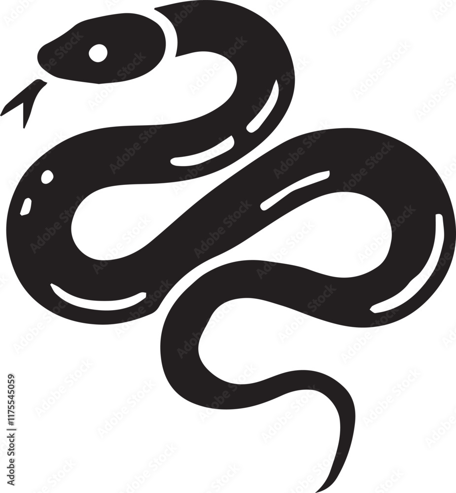 Fototapeta premium black snake vector illustration