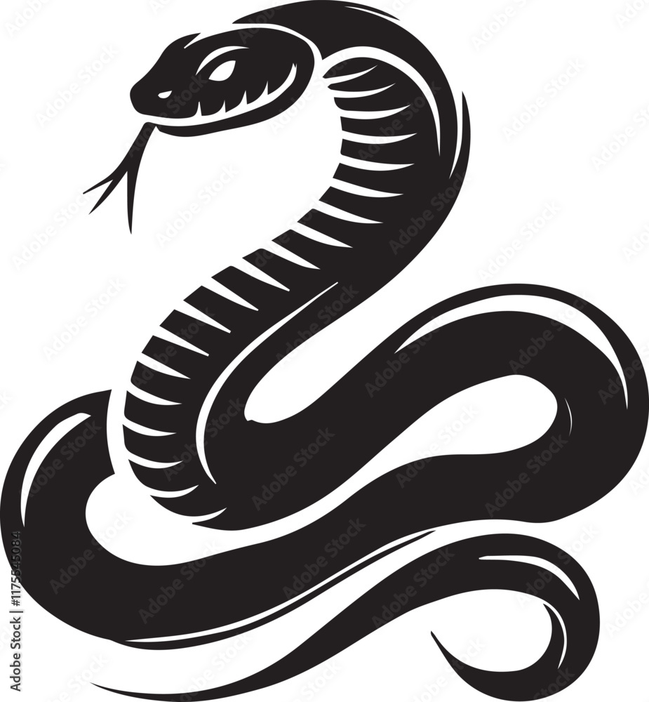 Fototapeta premium black snake vector illustration