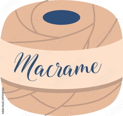 Macrame thread bobbin vector illustration