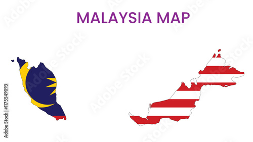 Canvas Print High detailed map of Malaysia. Outline map of Malaysia. Asia