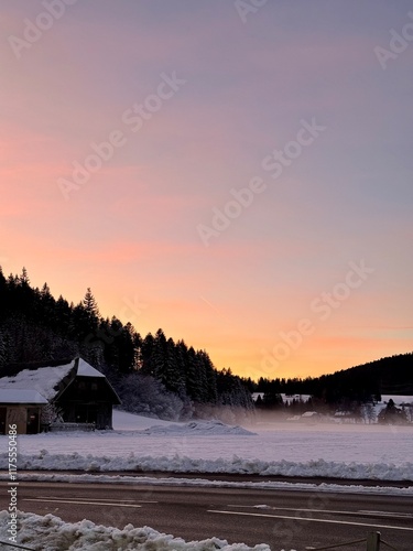 sunset in the mountains