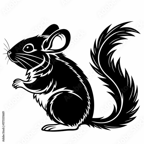 Chinchilla vector silhouette black design white background