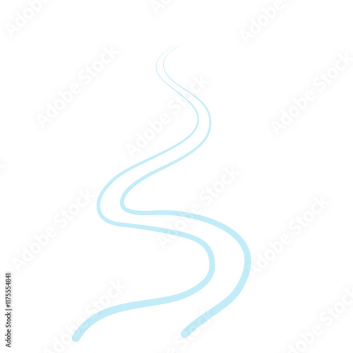 Ski trail turns curves and wobbles  winter cross country ski running track in perspective  ski run in snow vector