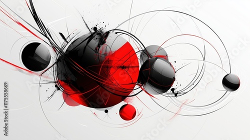 Abstract Red and Black Design Elements