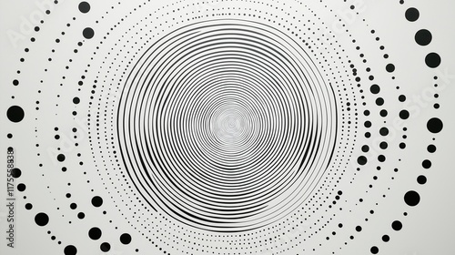 Black and White Circular Pattern Design