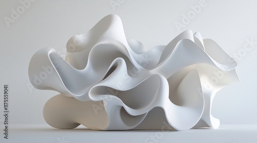 Abstract White Sculptural Design Element