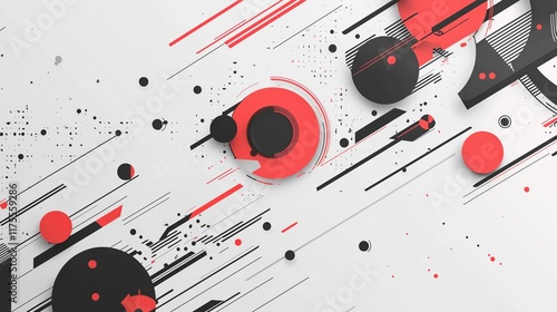Abstract Red and Black Geometric Design