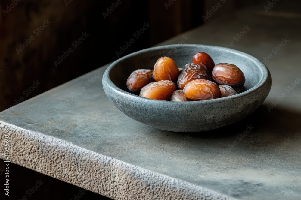 A bowl of dates on the table A bowl of dates on the table