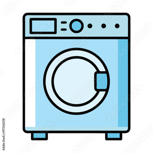Washing Machine Vector Illustration for Household Projects.