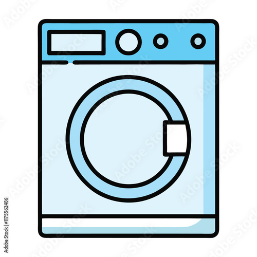 Washing Machine Vector Illustration for Household Projects.