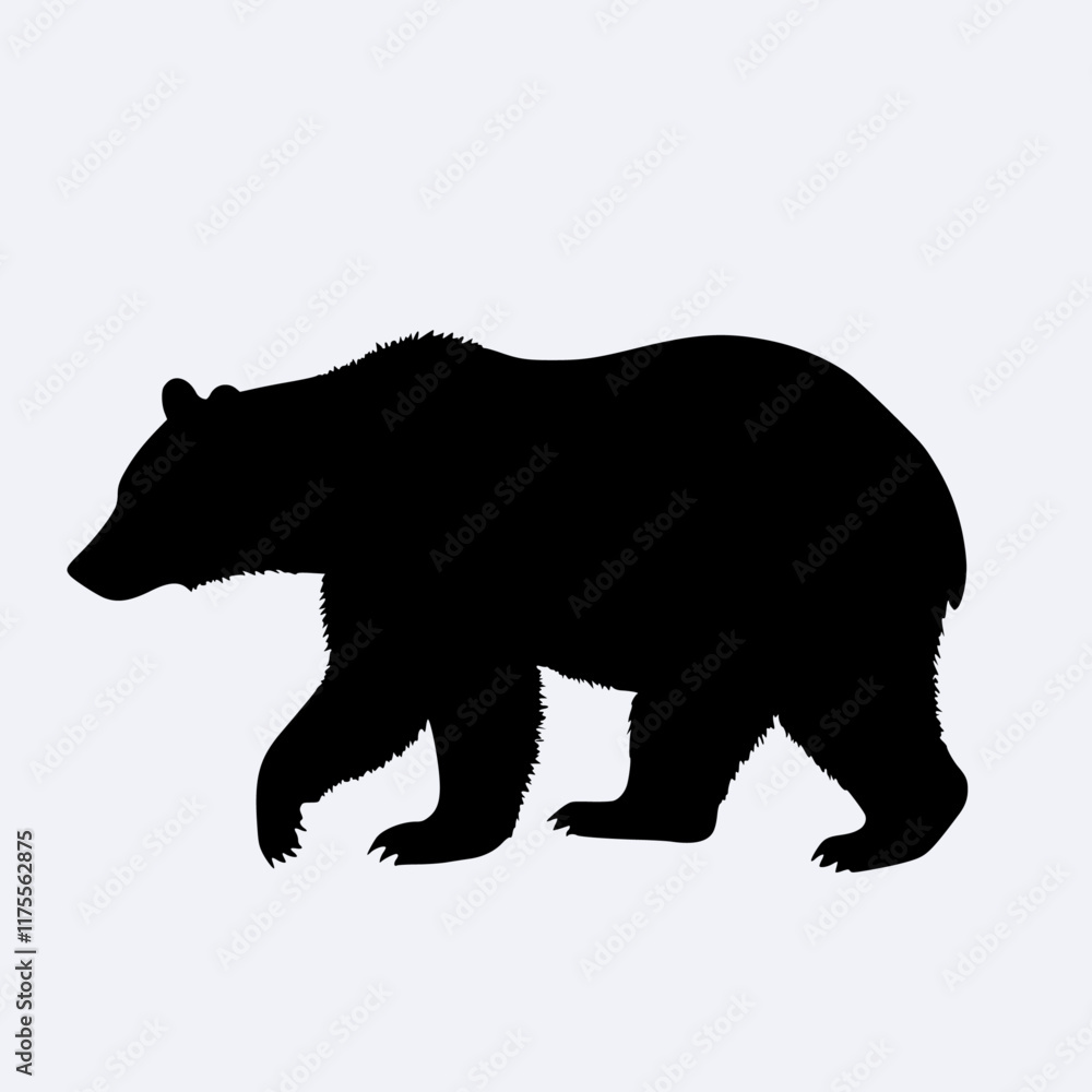 Fototapeta premium Bear silhouette on white background