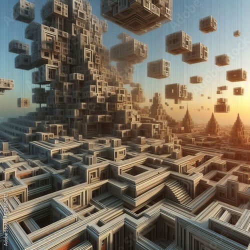 31 D rendered image of impossible architectural structures Izobr photo