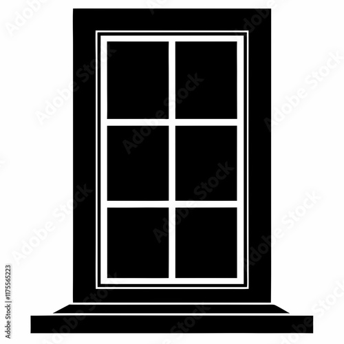 IDE Window Black Silhouette Vector Art