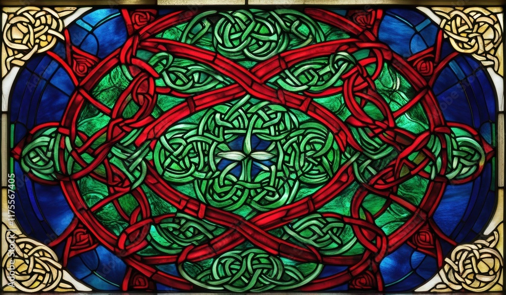 A vibrant abstract stained glass window, showcasing a kaleidoscope of colors and intricate patterns. A vibrant abstract stained glass window, showcasing a kaleidoscope of colors and intricate patterns.