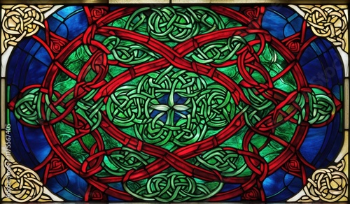 Wallpaper Mural A vibrant abstract stained glass window, showcasing a kaleidoscope of colors and intricate patterns. Torontodigital.ca