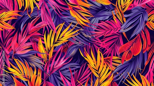 tropical palm leaves seamless pattern wallpaper