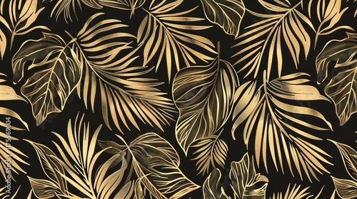 tropical palm leaves seamless pattern wallpaper