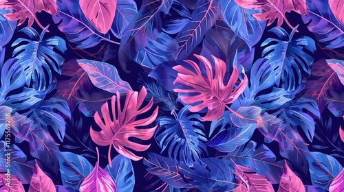 tropical palm leaves seamless pattern wallpaper