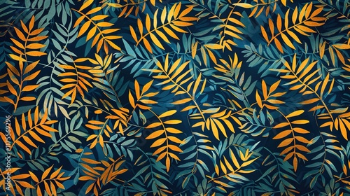 tropical palm leaves seamless pattern wallpaper