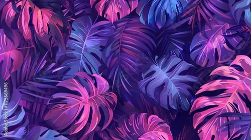 tropical palm leaves seamless pattern wallpaper