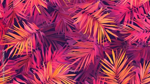 tropical palm leaves seamless pattern wallpaper