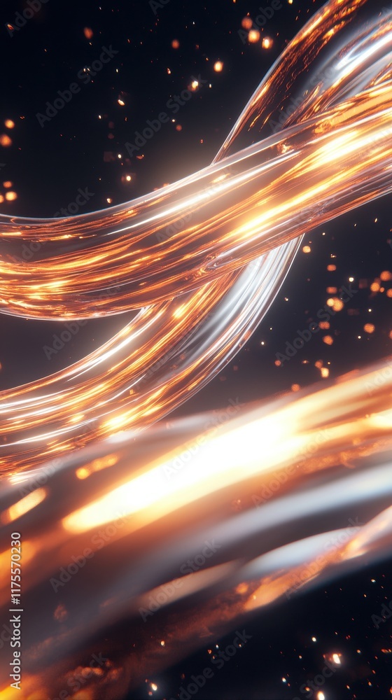 Obraz premium Dynamic networking flow abstract environment digital art dark space hyperrealistic style conceptual visualization