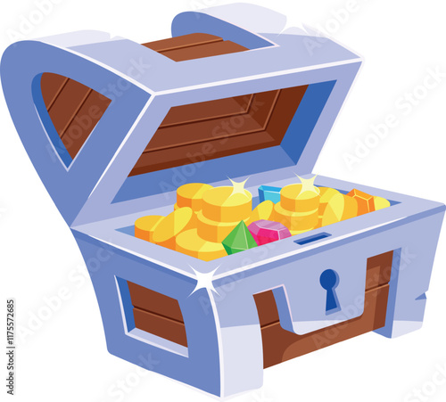 Treasure chest gamer asset vector illustration