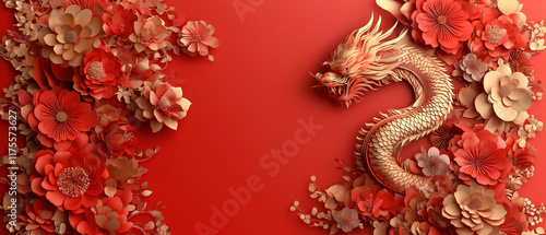 Wallpaper Mural Celebrating chinese new year dragon dance art for lunar festivities Torontodigital.ca