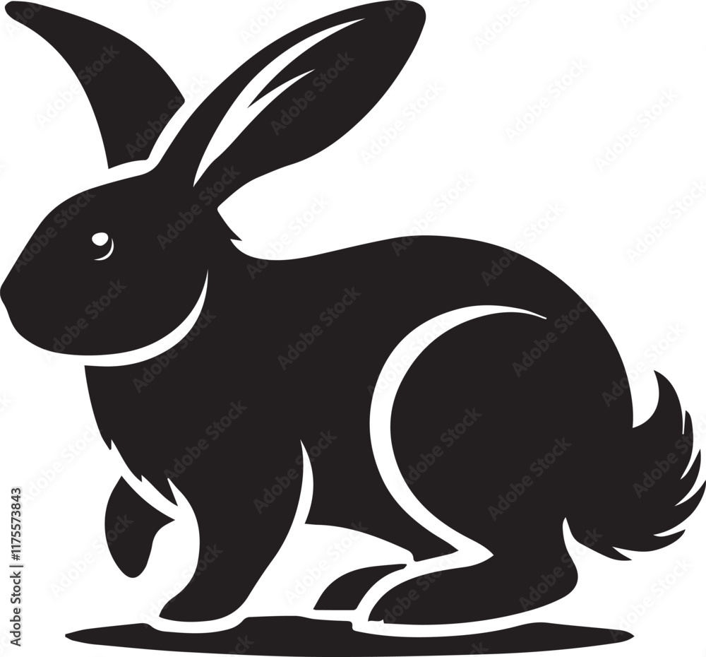 Obraz premium Black and white rabbit
