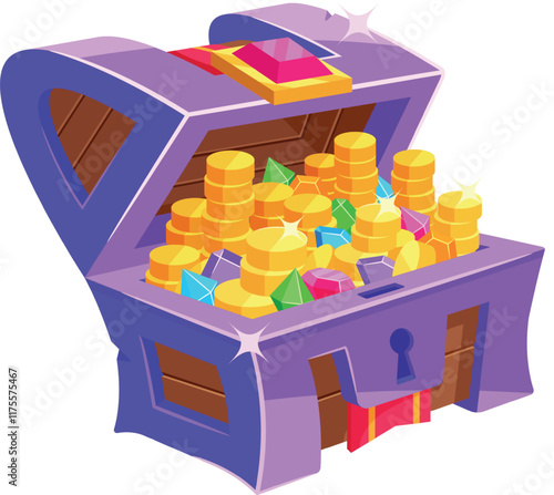 Treasure chest with precious stones