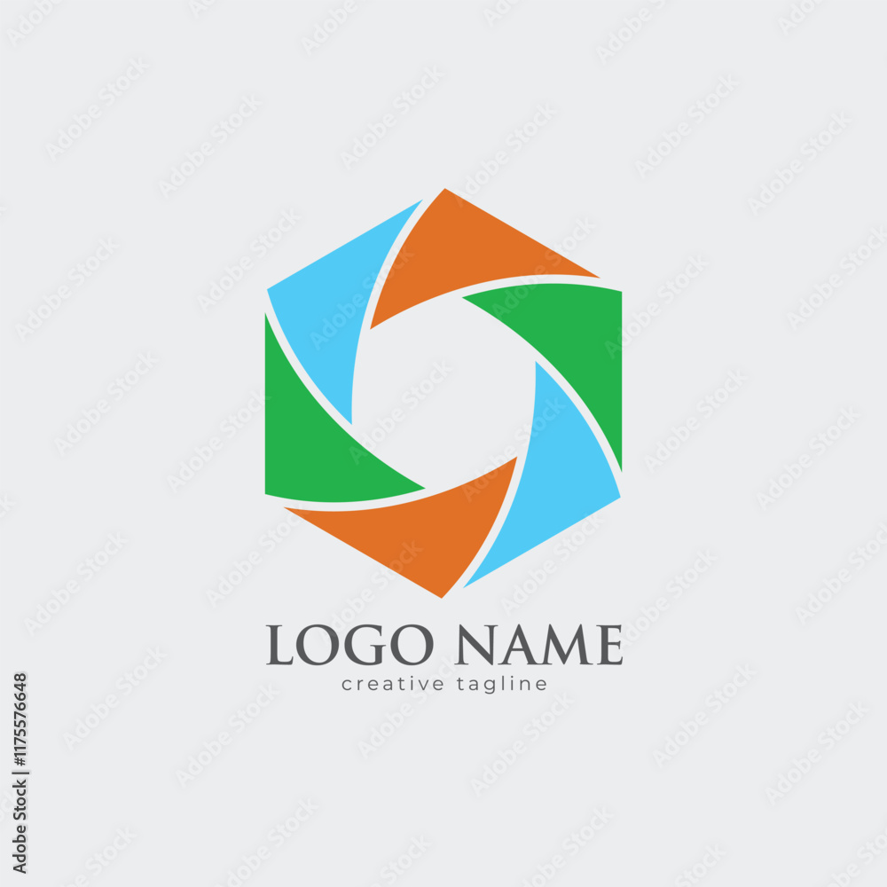 Obraz premium Color Camera shutter logo design concept