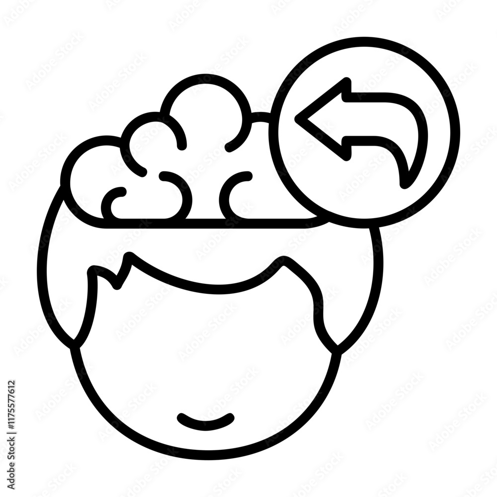 Undo Human Mind Outline Style Icon Undo Human Mind Outline Style Icon